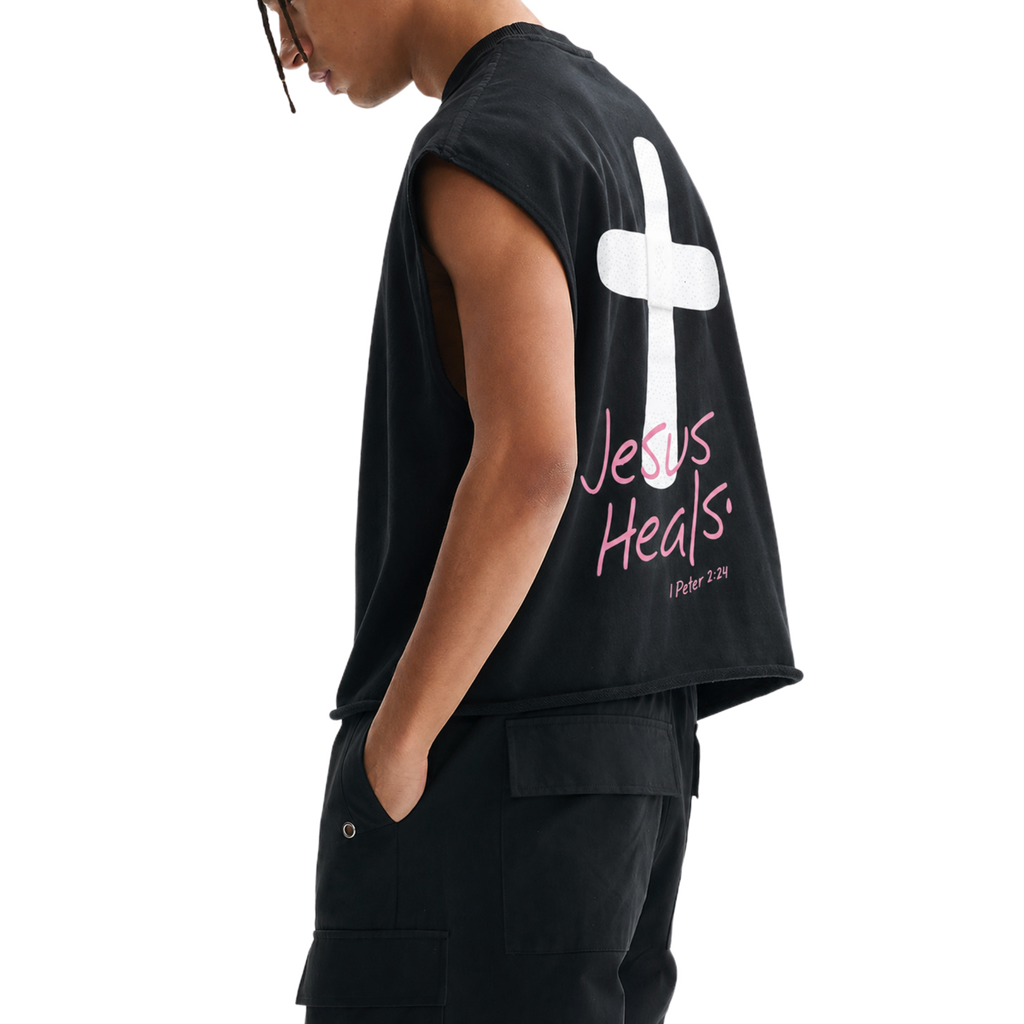 Jesus Heals French Terry Boxy Tank Top