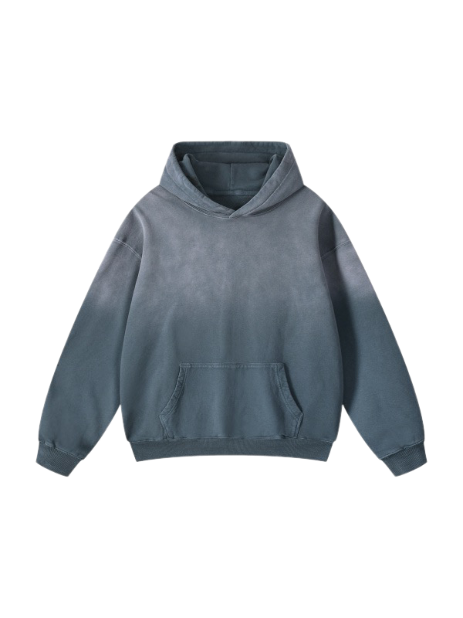 Jesus Heals Heavyweight Sunfade Oversized Hoodie (Gray Blue)