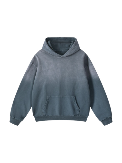 Jesus Heals Heavyweight Sunfade Oversized Hoodie (Gray Blue)