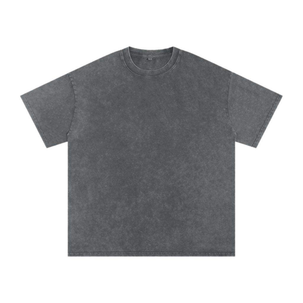 Jesus Heals Snow Washed Oversized Cotton T-Shirt (Pirate Black)