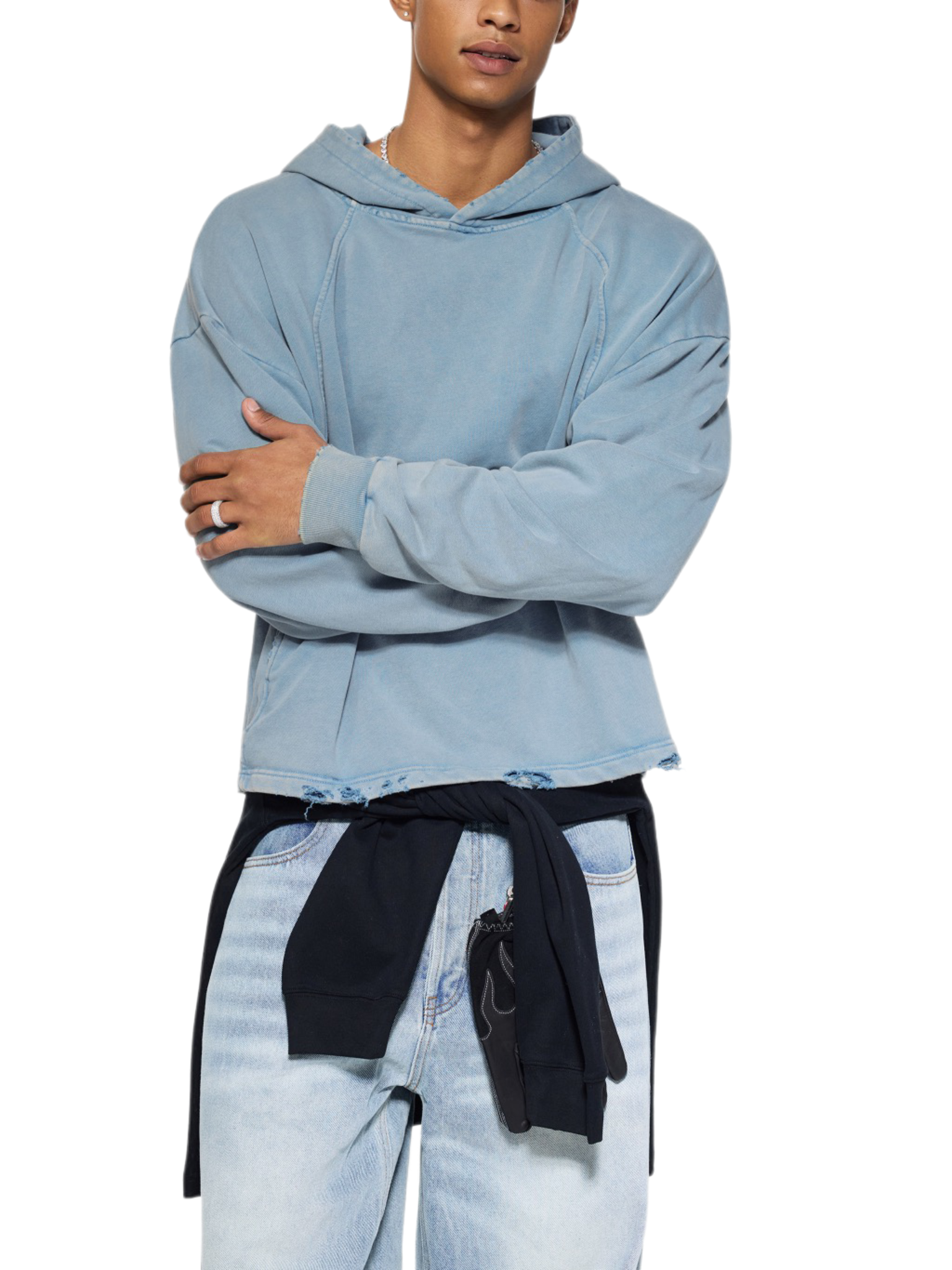 Jesus Heals Vintage Washed Frayed-Hem Hoodie