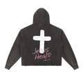 Jesus Heals Vintage Washed Frayed-Hem Hoodie