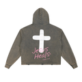 Jesus Heals Vintage Washed Frayed-Hem Hoodie